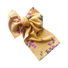 Mustard Floral Ribbed Headwrap Bow