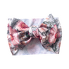 Neutral floral Ribbed Headwrap Bow