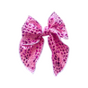 Pink Cheetah Hologram Fable Bow
