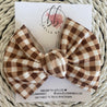 Tan Gingham Bow