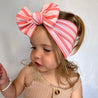 Coral Stripes Bow