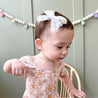 White Daisy Mesh Bow