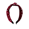 Red Wine Pearl Velvet Headband