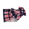 Pink and Blue Plaid Headwrap Bow