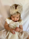 Gold Glitter Pearl Mesh Bow