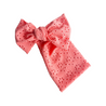 Coral Eyelet Headwrap Bow