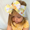 Yellow Checkered Bow Headwrap