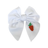 White Embroidered Carrots Fable Bow