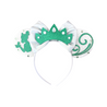 White and Green Tink Ears Headband