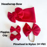 Maroon Glitter Velvet Ribbed Bow